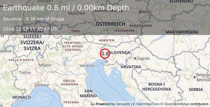 Earthquake SLOVENIA (0.8 ml) (2024-11-18 12:30:47 UTC)