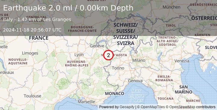 Earthquake FRANCE (2.0 ml) (2024-11-18 20:56:07 UTC)