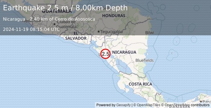 Earthquake NICARAGUA (2.5 m) (2024-11-19 08:15:04 UTC)