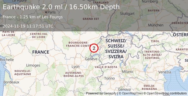 Earthquake FRANCE (2.0 ml) (2024-11-19 11:17:51 UTC)