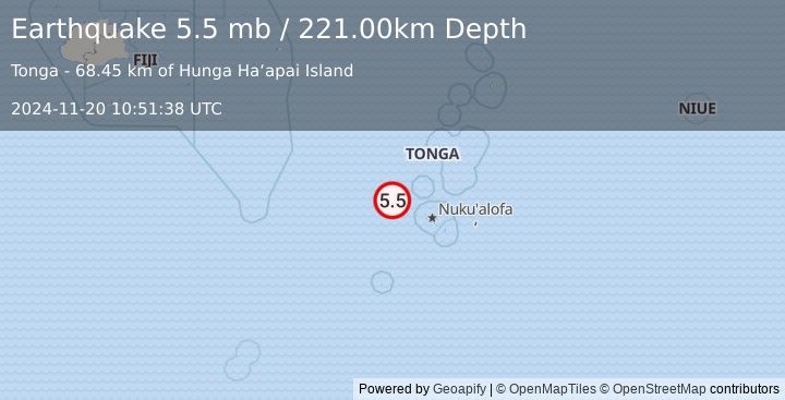 Earthquake FIJI REGION (5.5 mb) (2024-11-20 10:51:38 UTC)