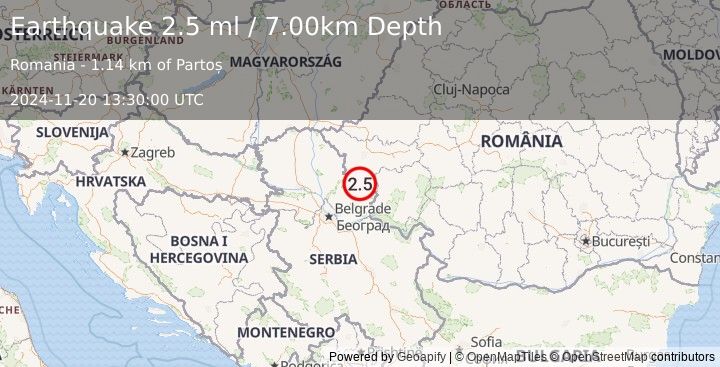 Earthquake ROMANIA (2.5 ml) (2024-11-20 13:30:00 UTC)