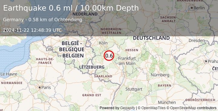 Earthquake GERMANY (0.6 ml) (2024-11-22 12:48:39 UTC)