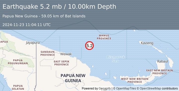 Earthquake ADMIRALTY ISLANDS REGION, P.N.G. (5.2 mb) (2024-11-23 11:04:11 UTC)