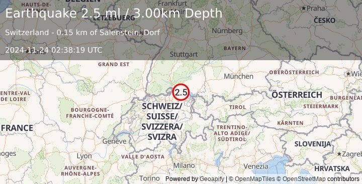 Earthquake SWITZERLAND (2.5 ml) (2024-11-24 02:38:19 UTC)