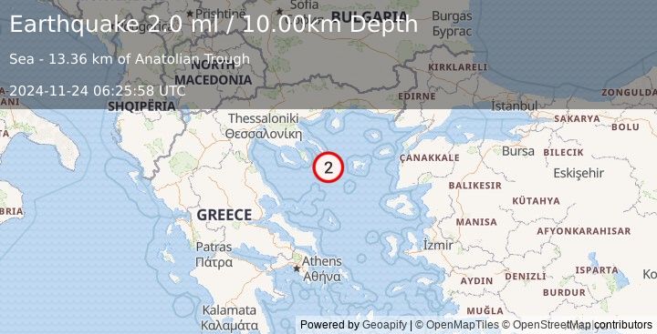 Earthquake AEGEAN SEA (2.0 ml) (2024-11-24 06:25:58 UTC)