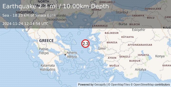 Earthquake AEGEAN SEA (2.3 ml) (2024-11-24 12:14:54 UTC)