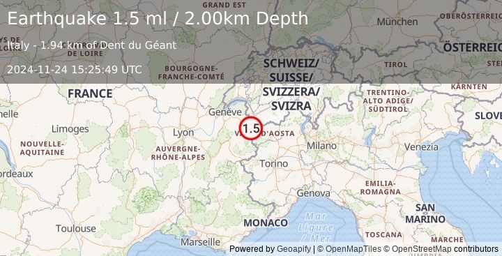 Earthquake FRANCE (1.5 ml) (2024-11-24 15:25:49 UTC)