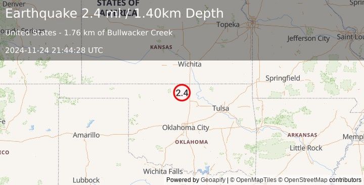 Earthquake OKLAHOMA (2.4 ml) (2024-11-24 21:44:28 UTC)