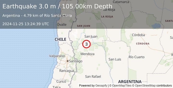 Earthquake MENDOZA, ARGENTINA (3.0 m) (2024-11-25 13:24:39 UTC)