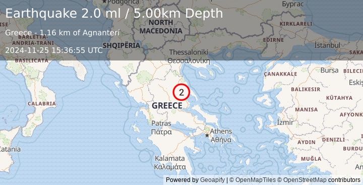 Earthquake GREECE (2.0 ml) (2024-11-25 15:36:55 UTC)