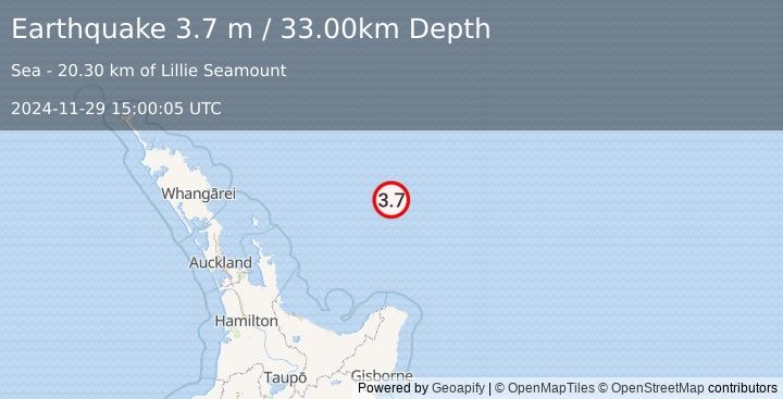 Earthquake OFF E. COAST OF N. ISLAND, N.Z. (3.7 m) (2024-11-29 15:00:05 UTC)