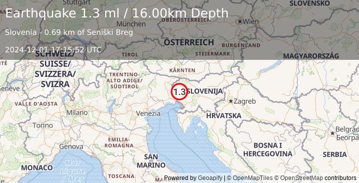 Earthquake SLOVENIA (1.4 ml) (2024-12-01 17:15:53 UTC)