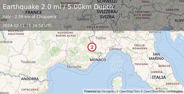 Earthquake FRANCE (2.0 ml) (2024-12-01 18:24:52 UTC)