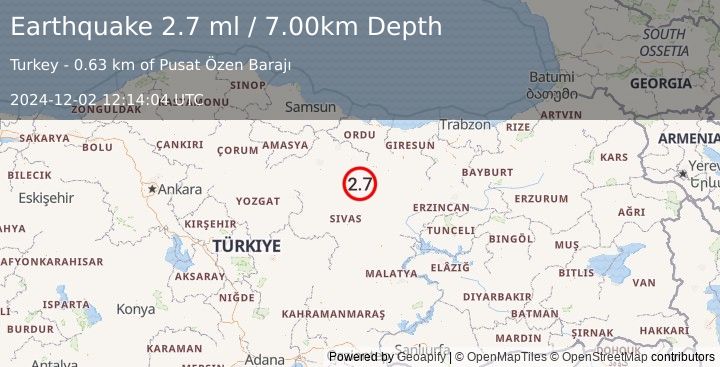 Earthquake CENTRAL TURKEY (2.7 ml) (2024-12-02 12:14:04 UTC)