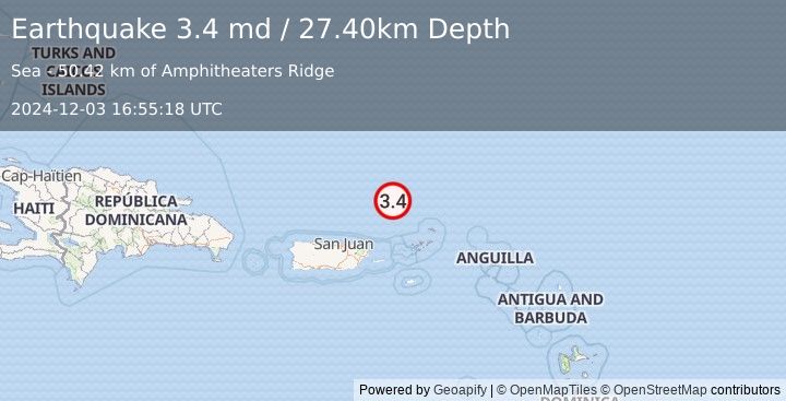 Earthquake VIRGIN ISLANDS REGION (3.4 md) (2024-12-03 16:55:18 UTC)