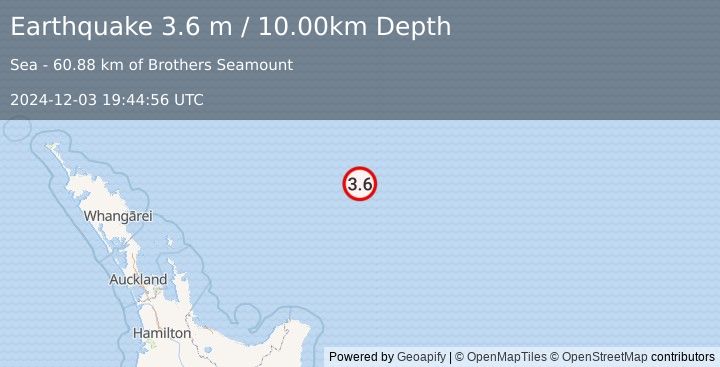 Earthquake OFF E. COAST OF N. ISLAND, N.Z. (3.6 m) (2024-12-03 19:44:56 UTC)