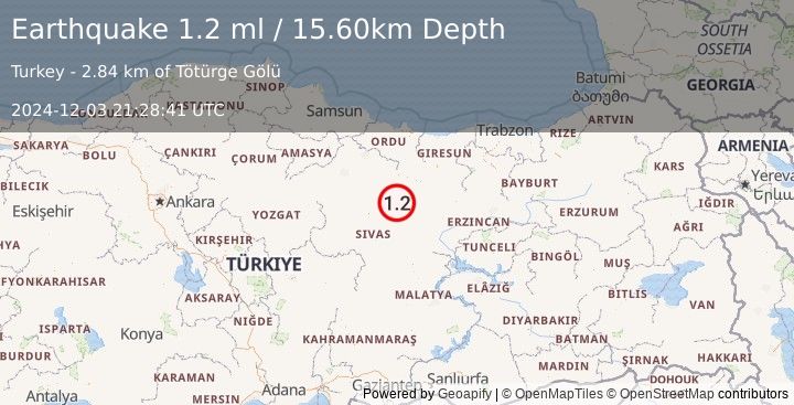 Earthquake CENTRAL TURKEY (1.2 ml) (2024-12-03 21:28:41 UTC)