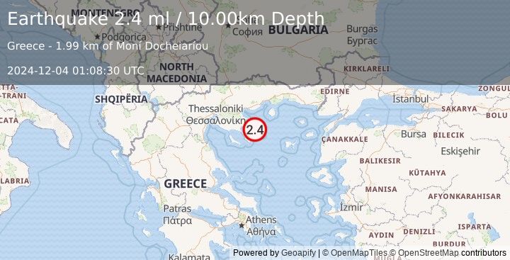 Earthquake AEGEAN SEA (2.4 ml) (2024-12-04 01:08:30 UTC)