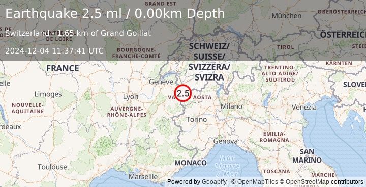 Earthquake FRANCE (2.0 ml) (2024-12-04 11:37:42 UTC)