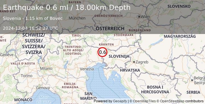 Earthquake SLOVENIA (0.6 ml) (2024-12-04 16:52:27 UTC)