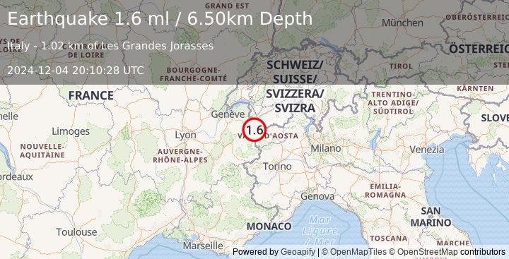 Earthquake FRANCE (1.6 ml) (2024-12-04 20:10:28 UTC)