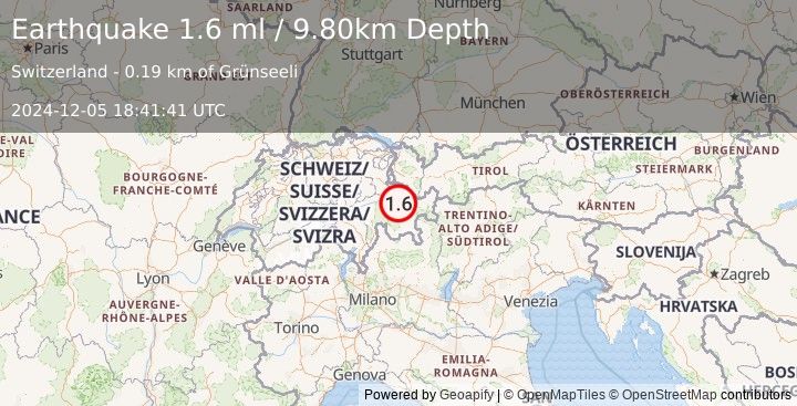 Earthquake SWITZERLAND (1.6 ml) (2024-12-05 18:41:41 UTC)