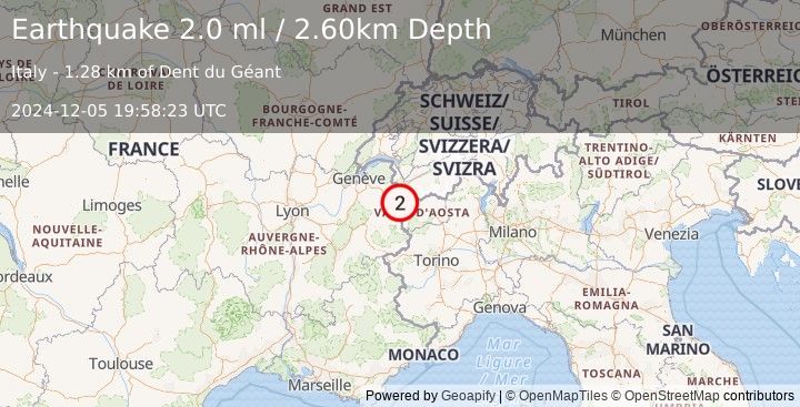 Earthquake FRANCE (2.0 ml) (2024-12-05 19:58:23 UTC)