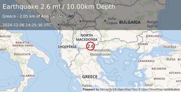 Earthquake GREECE (2.6 ml) (2024-12-06 14:25:36 UTC)