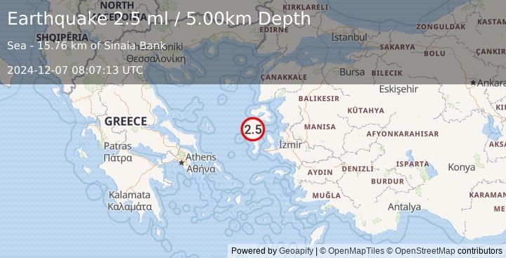 Earthquake AEGEAN SEA (2.5 ml) (2024-12-07 08:07:13 UTC)