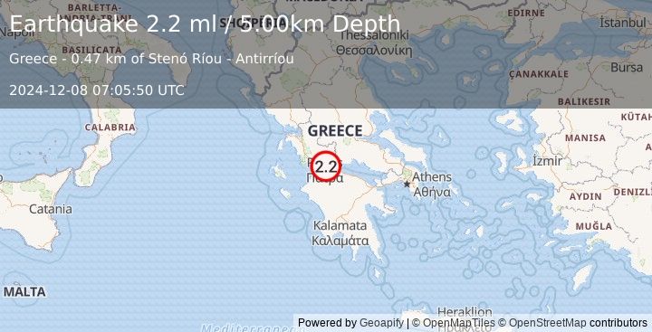 Earthquake GREECE (2.2 ml) (2024-12-08 07:05:50 UTC)