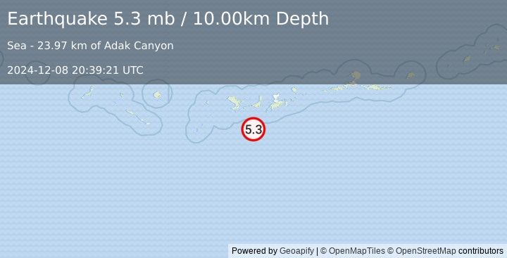 Earthquake ANDREANOF ISLANDS, ALEUTIAN IS. (5.5 mb) (2024-12-08 20:39:20 UTC)