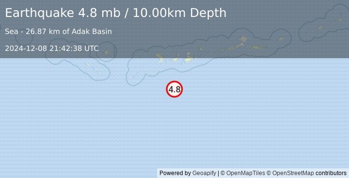 Earthquake ANDREANOF ISLANDS, ALEUTIAN IS. (4.8 mb) (2024-12-08 21:42:38 UTC)