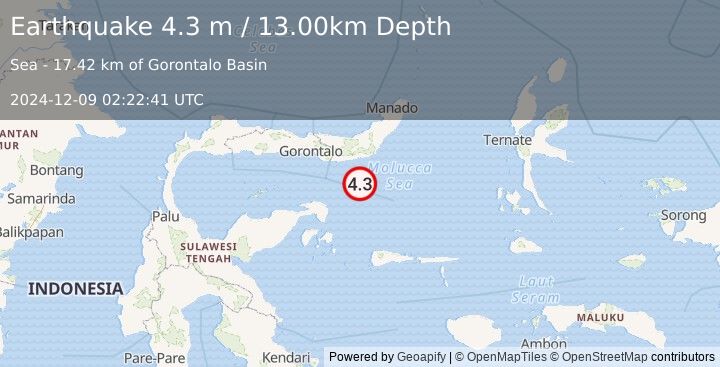 Earthquake MOLUCCA SEA (4.3 m) (2024-12-09 02:22:41 UTC)