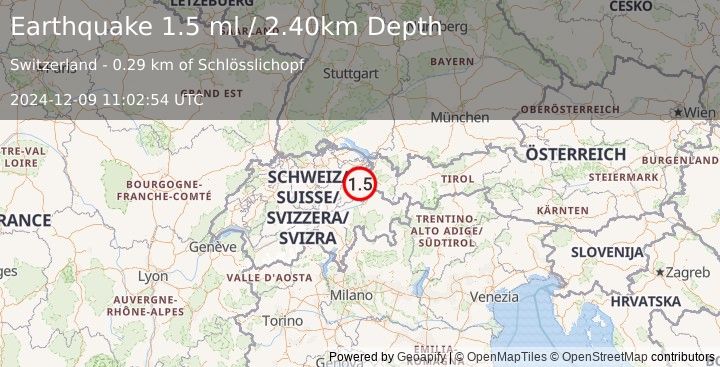 Earthquake SWITZERLAND (1.5 ml) (2024-12-09 11:02:54 UTC)