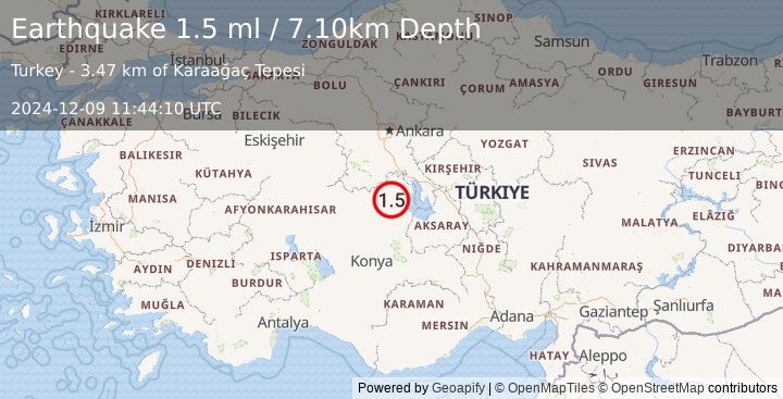 Earthquake CENTRAL TURKEY (1.5 ml) (2024-12-09 11:44:10 UTC)