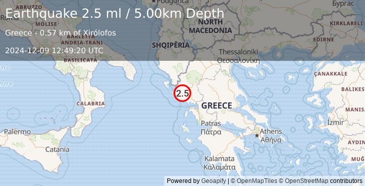 Earthquake GREECE (2.5 ml) (2024-12-09 12:49:20 UTC)