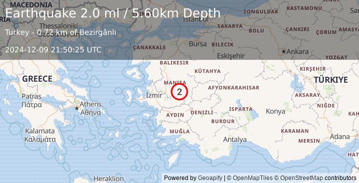 Earthquake WESTERN TURKEY (2.0 ml) (2024-12-09 21:50:25 UTC)