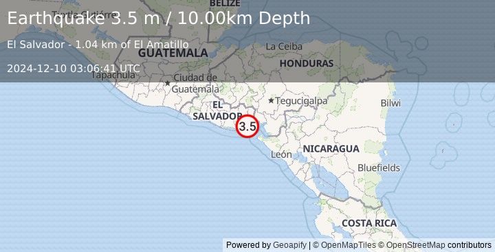 Earthquake EL SALVADOR (3.5 m) (2024-12-10 03:06:41 UTC)