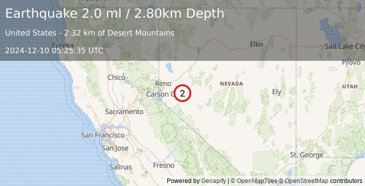 Earthquake NEVADA (2.0 ml) (2024-12-10 05:25:35 UTC)