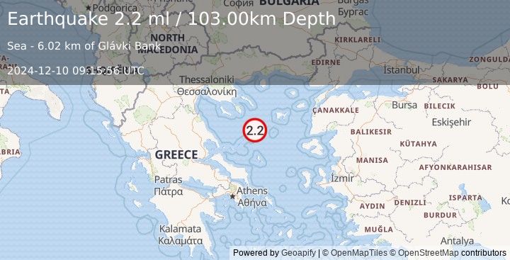 Earthquake AEGEAN SEA (2.2 ml) (2024-12-10 09:15:56 UTC)