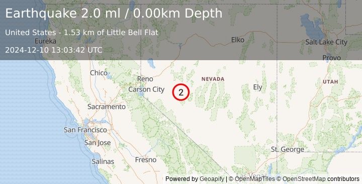 Earthquake NEVADA (2.0 ml) (2024-12-10 13:03:42 UTC)