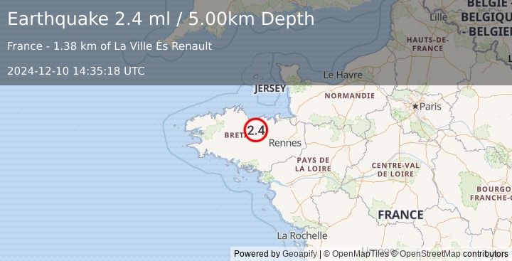 Earthquake FRANCE (2.4 ml) (2024-12-10 14:35:18 UTC)