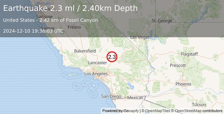 Earthquake SOUTHERN CALIFORNIA (2.3 ml) (2024-12-10 19:36:03 UTC)