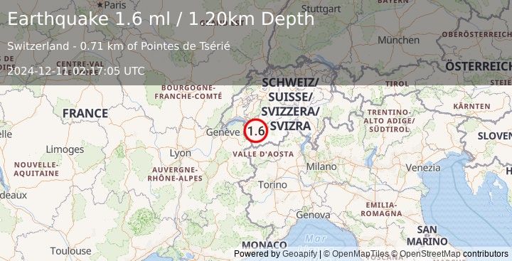 Earthquake SWITZERLAND (1.6 ml) (2024-12-11 02:17:05 UTC)