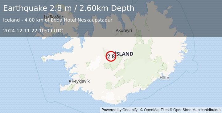 Earthquake ICELAND (2.8 m) (2024-12-11 22:10:09 UTC)