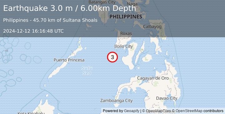 Earthquake SULU SEA (3.0 m) (2024-12-12 16:16:48 UTC)