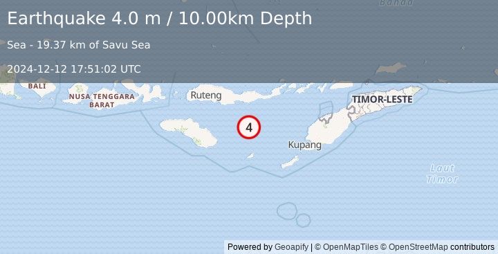 Earthquake SAVU SEA (4.0 m) (2024-12-12 17:51:02 UTC)