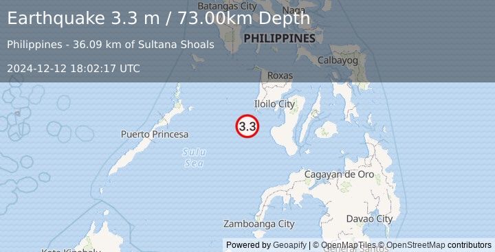 Earthquake SULU SEA (3.3 m) (2024-12-12 18:02:17 UTC)