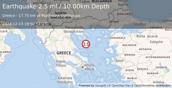 Earthquake AEGEAN SEA (2.5 ml) (2024-12-13 19:50:53 UTC)